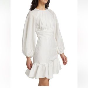 Zimmermann Lyre Cut-Out Balloon Sleeve Minidress